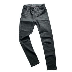 Bianco Jeans Coated Pants Skinny Charcoal Stretchy sz 27